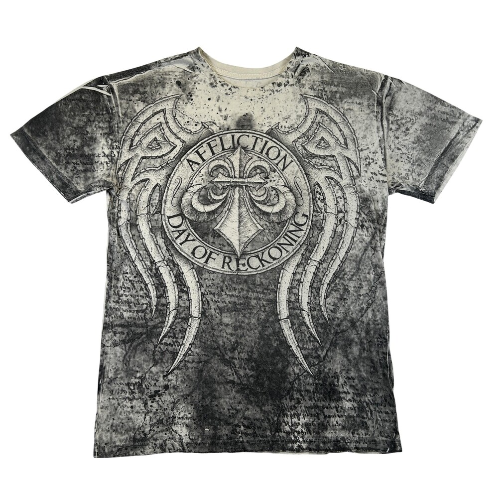 Affliction Shirt Mens Large Day Of Reckoning MMA Graphic Tee Fedor Arlovski Y2K